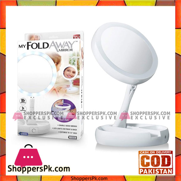 Mirror Fold Led Wht 10x