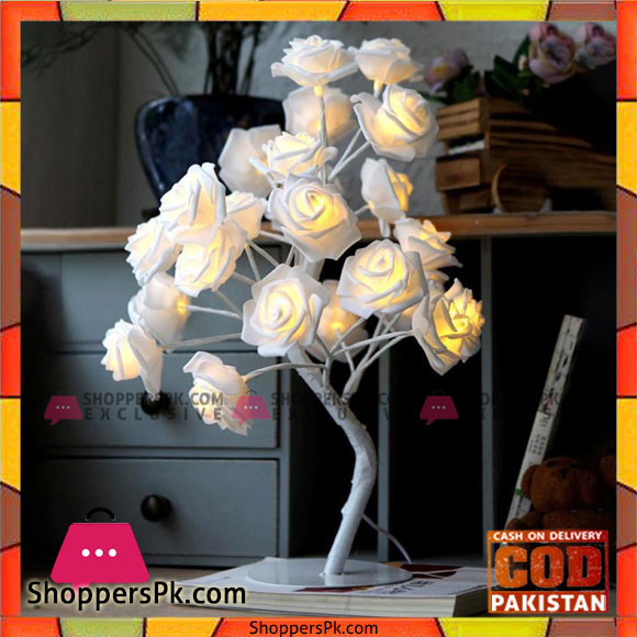 Romantic 3D Rose Flowers Tree Lamp Bedroom Desk Bookcase Night Light Home Bar Party Creative Decoration US/EU Plug