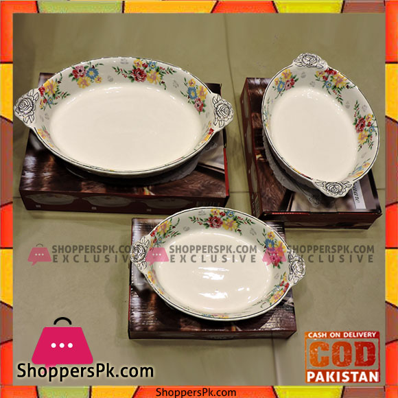 SuperDine High Quality 3 Pcs Set Oval Bakeware 13.75 inch x 11.75 inch x 9.75 inch