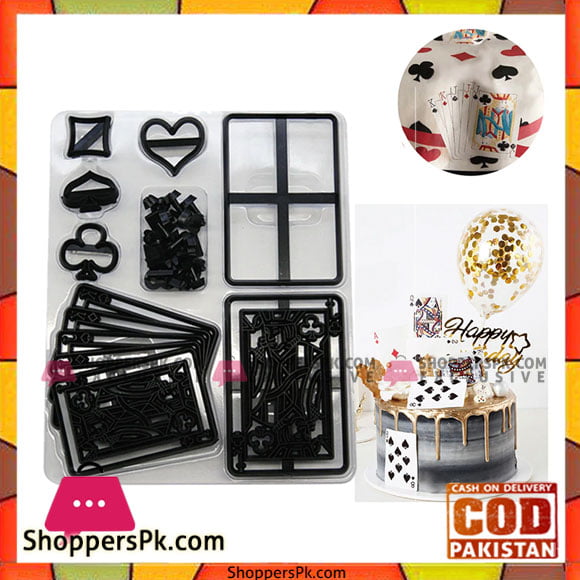 28pcs Plastic Poker Card Cookie Cutter Sugarcraft Fondant Cutter Poker Set Decorating Tools