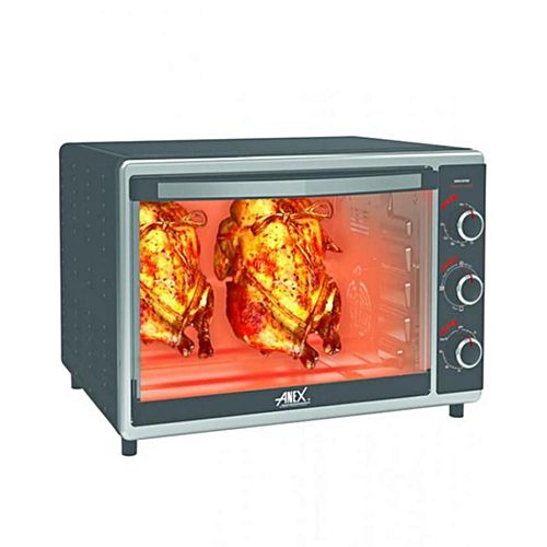 Anex AG3070 Deluxe Oven Toaster, Grill & Rotisserie Grill Black & Silver