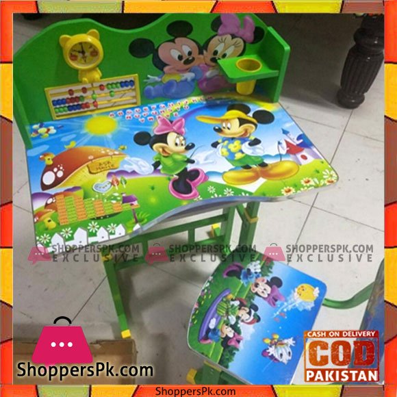 Cartoon Kids Study Table and chair Set with Mickey Mouse Theme