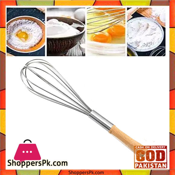 Wood Handle Hand Egg Beater 38CM - 15 Inch