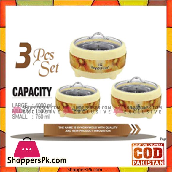 Happy Handsome Lion Pearl Glass Top 3 pcs Hotpot Set
