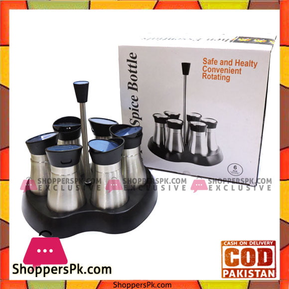 High Quality Stainless Steel 6 Pcs Spice Jars with Stand
