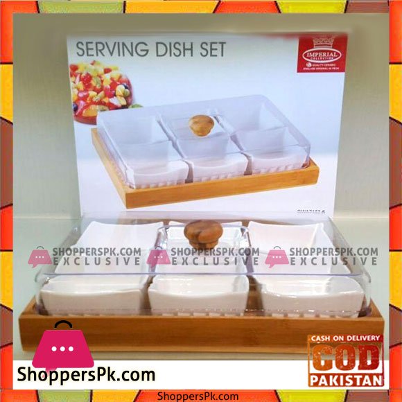 Imperial Dish With Wooden Base And Lid - Ceramic