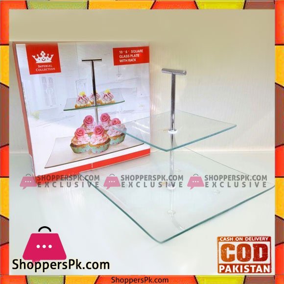 Imperial Pastry Stand - 2 Tier - Clear Glass