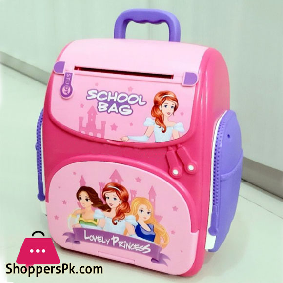 Childrens Toys ATM Piggy Bank Safe Money Box School Bag Toys Use Fingerprint Password