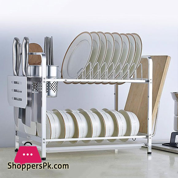 High Quality Aluminium 2 Layers Dish Drainer Rack