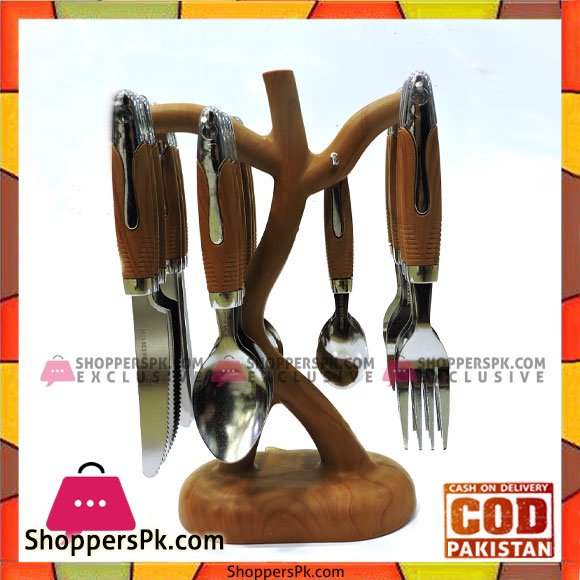 High Quality Cutlery Set With Wooden Stand