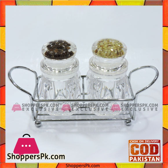 High Quality Glass Spice Jars with Stainless Steel Stand