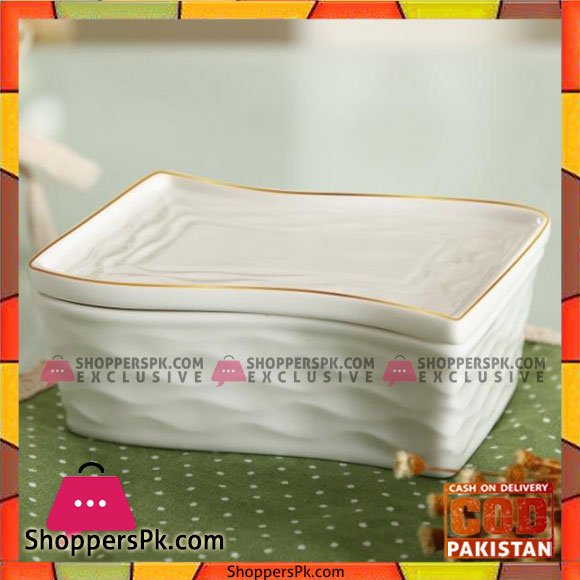 Imperial Sauce Pot With Lid - Embossed With Gold Line - 5