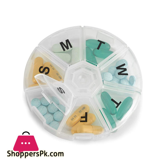Weekly Pill Organizer 7 Day Pills Container Pill Reminder Case Travel BPA-Free