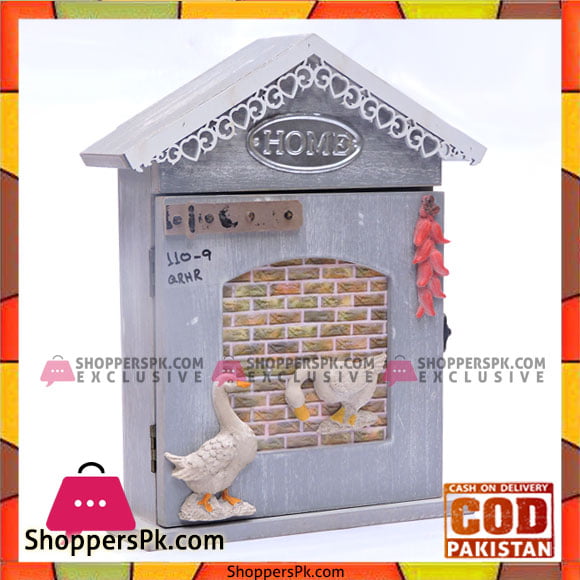 Wooden Key Cabinet Holder With Door Lock