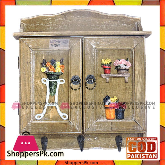 Wooden Key Cabinet Holder with Magnetic Door