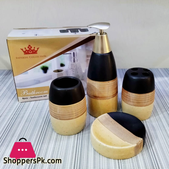 Imperial Collection Ceramic Bathroom Set 4-Pcs