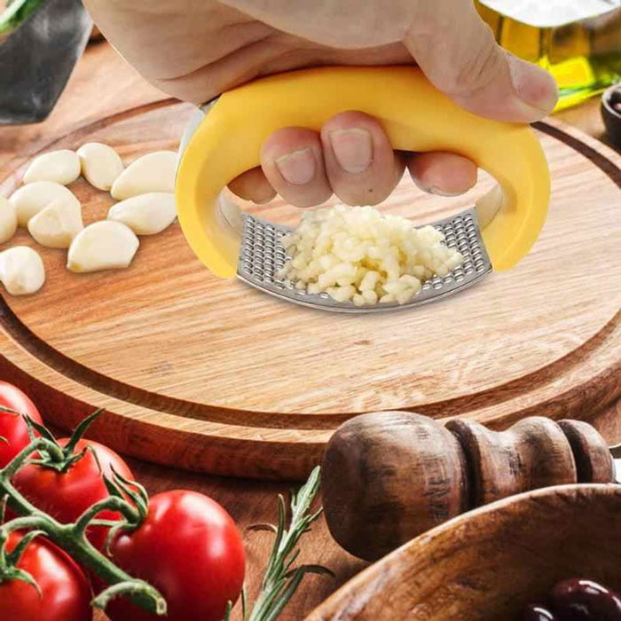 Garlic Press Stainless Steel Garlic Crusher Kitchen Kit With Plastic Handle