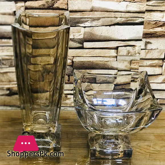 Decorative Glass Center Piece With Flower Vase 6-1