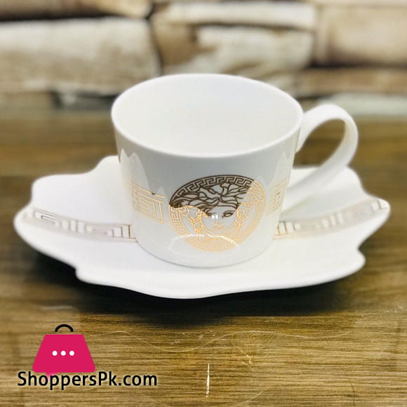 Starbucks Ceramic Tea Cup Saucer Coffee Mug Gold Fine China