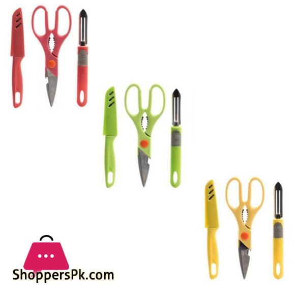 Kitchen Knife , Scissors & Peeler 3 Pcs Set