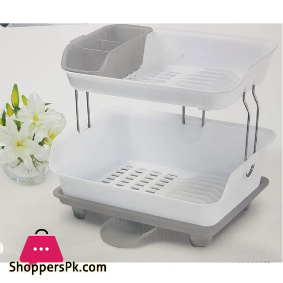 Home Drainer Two Levels Of Plastic And Chrome Steel