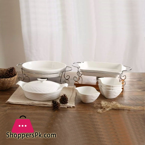 Solecasa 10 Pcs Serving Set-Embossed-White