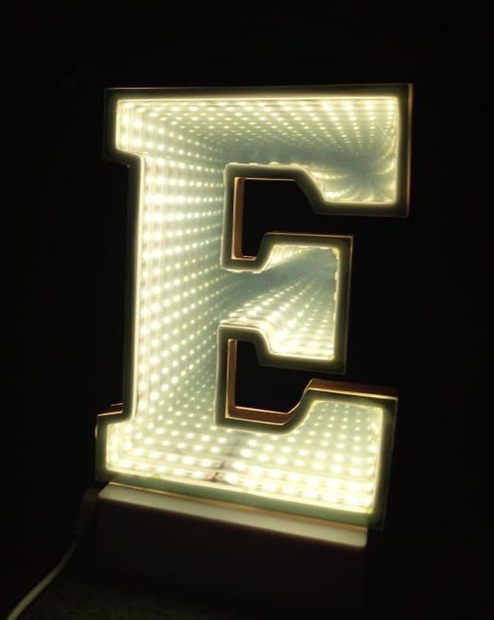 3D Effect Alphabet Latter LED Tunnel Bell Alphabets Decoration Night Light