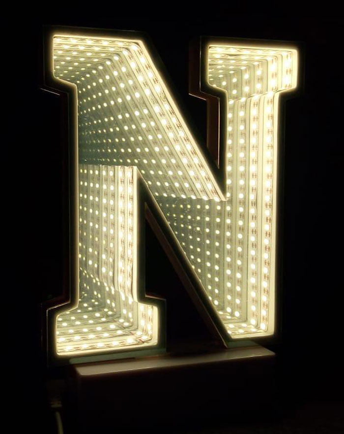 3D Effect Alphabet Latter LED Tunnel Bell Alphabets Decoration Night Light