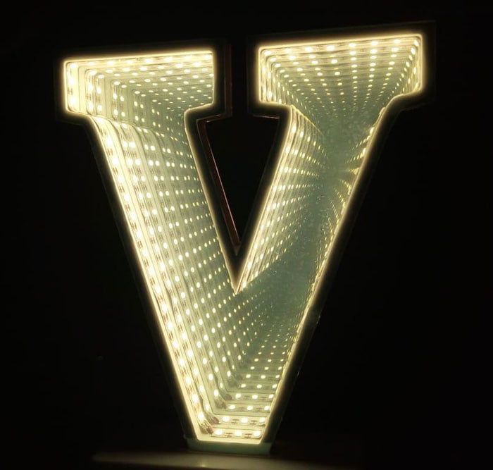 3D Effect Alphabet Latter LED Tunnel Bell Alphabets Decoration Night Light