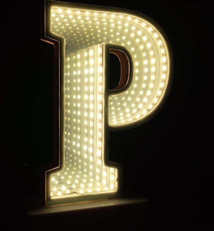 3D Effect Alphabet Latter LED Tunnel Bell Alphabets Decoration Night Light