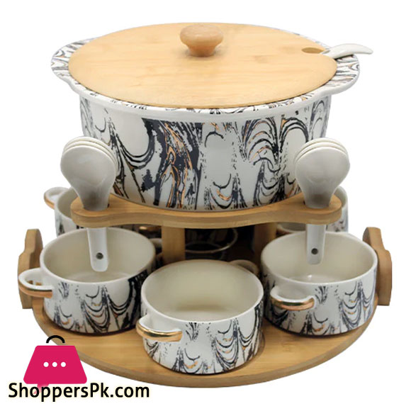 Ceramic 16 Pcs Soup Set White