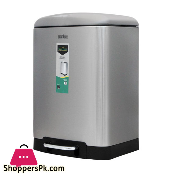 Home Fresh Stainless Steel Rectangular Step Dustbin Trash Bin 30 Liter - HF0027