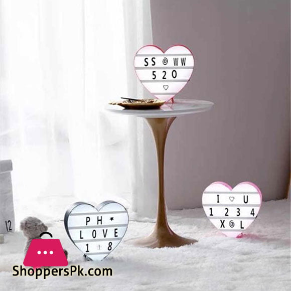 Upgrade Cinema Light Box 3D Love Heart Marquee Night Lamp Letter Lamps