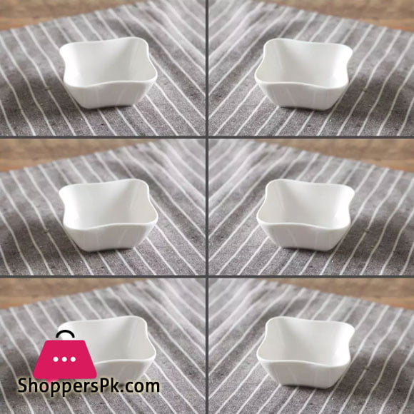 Imperial collection Ceramic Bowls-Set of 6-White-2.8 inch