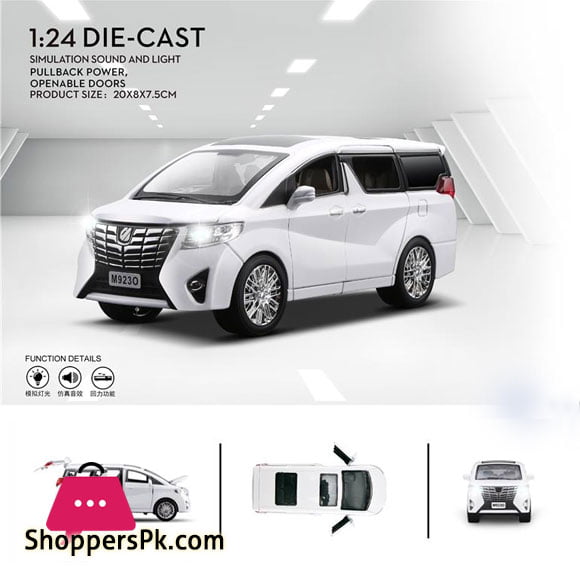 1:24 Toyota Alphard Alloy Diecast Model Collection MPV Car Kids LED Toy