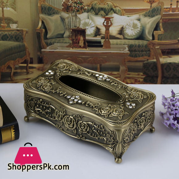 Universal Tissue Box Luxury European Pewter Metal (Bronze Color)