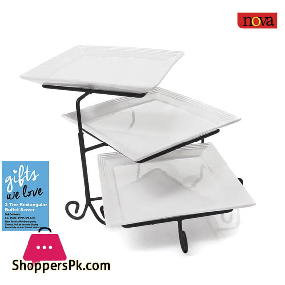 Nova 3 - Tier Platter with Stand Buffet Set 3 Tier #HJ17021