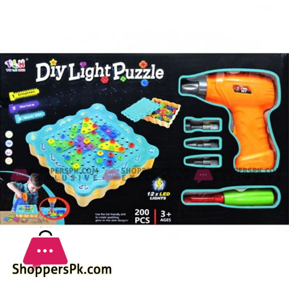 Kids Playing Diy Light Puzzle Toy