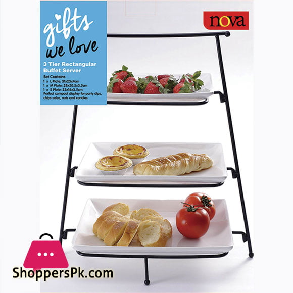 Nova 3 Tier Serving Rectangular Buffet Server HJ20580 HJ20580
