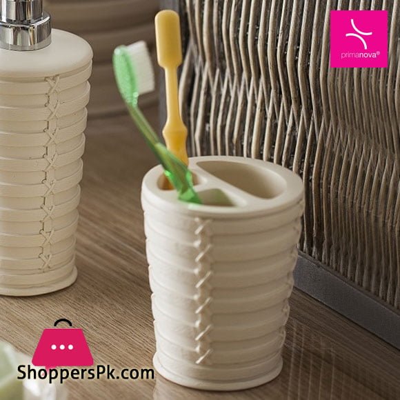 Primanova Palm Beige Toothbrush Holder Break-Resistant Resin Material Turkey Made D-15922
