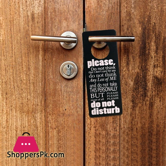 PLEASE DO NOT DISTURB Sign Hanging on Door Handle