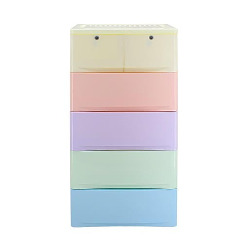 4+2 DRAWERS BLUE/WHITE PLAIN MULTI 5855