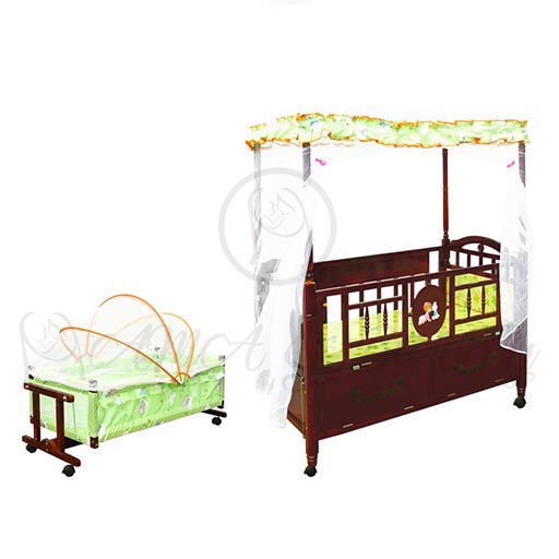 WOODEN COT BROWN 611