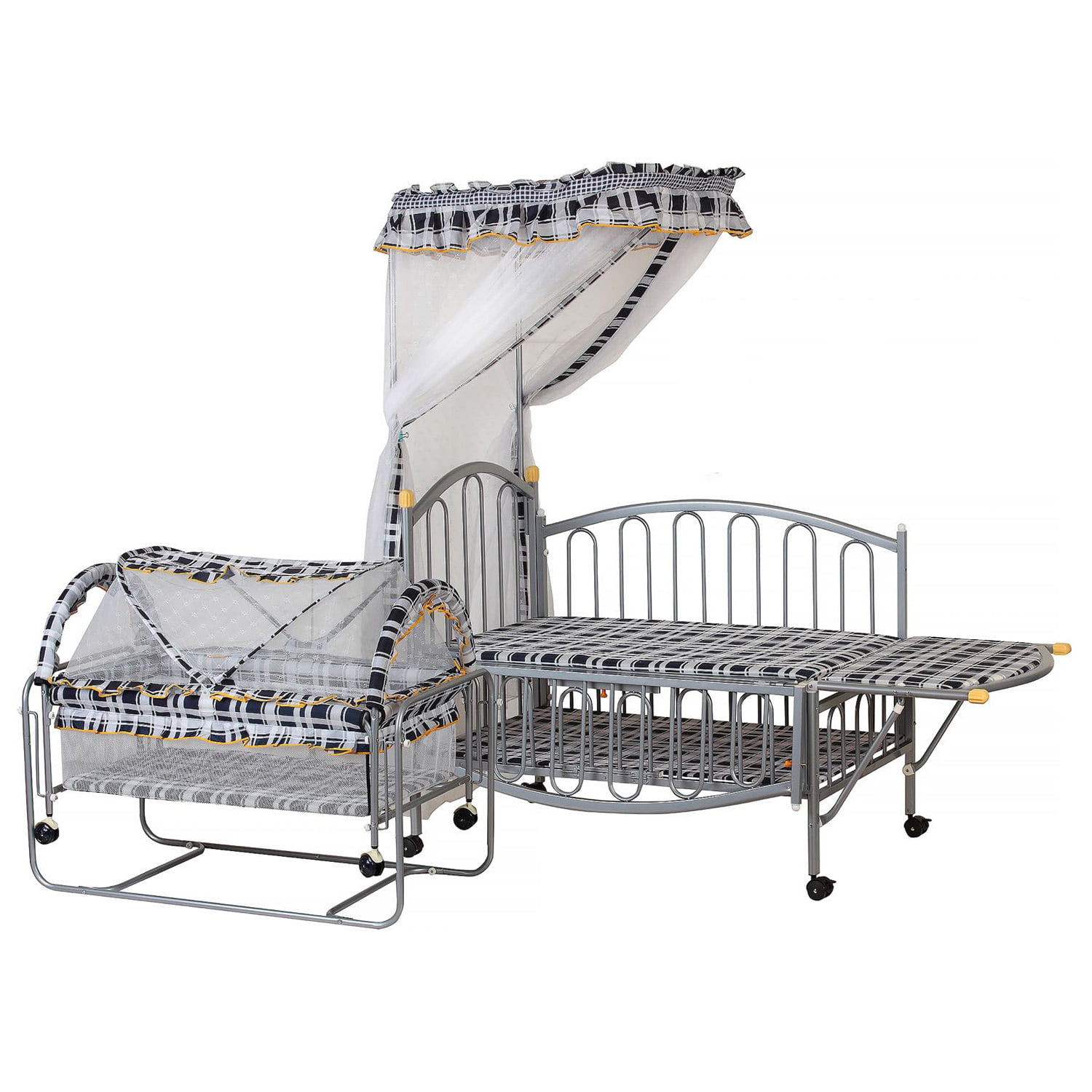 BLACK WHITE PRINT METAL COT 267A