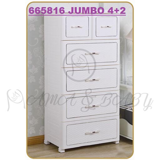 4+2 JUMBO DRAWERS PEARL WHITE 665816