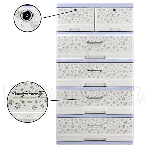 4+2 DRAWER SMALL FLORAL 6915