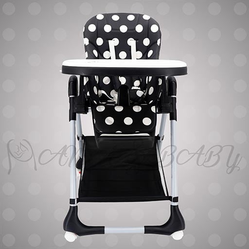 1014-B BLACK POLKA DOTS(19-3) ADJUSTABLE HIGH CHAIR