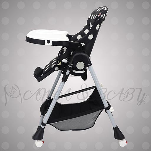 1014-B BLACK POLKA DOTS(19-3) ADJUSTABLE HIGH CHAIR