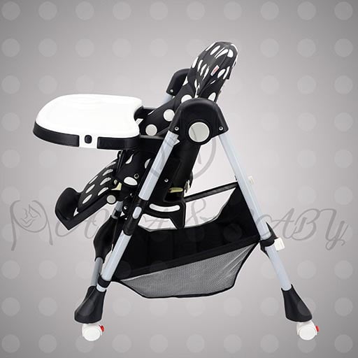 1014-B BLACK POLKA DOTS(19-3) ADJUSTABLE HIGH CHAIR