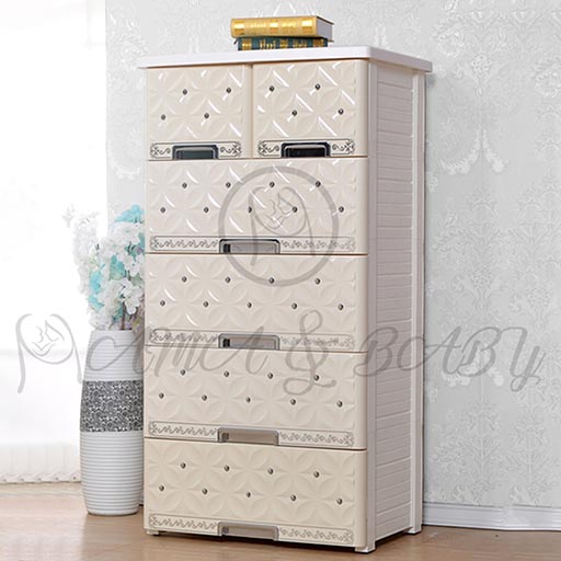 4+2 DRAWER EMBOSSED BEADS LIGHT YELLOW NA-585189